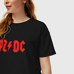 Футболка оверсайз женская PZDC ACDC, цвет: черный — фото 2