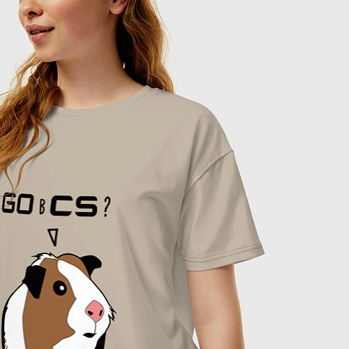 Женская футболка оверсайз Типичный геймер CS:GO / Миндальный – фото 3