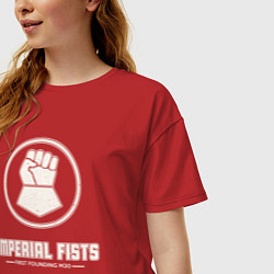 Футболка оверсайз женская Имперские кулаки лого винтаж, цвет: красный — фото 2