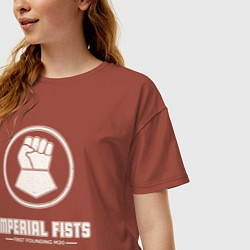Футболка оверсайз женская Имперские кулаки лого винтаж, цвет: кирпичный — фото 2