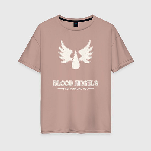 Женская футболка оверсайз Кровавые ангелы лого винтаж / Пыльно-розовый – фото 1