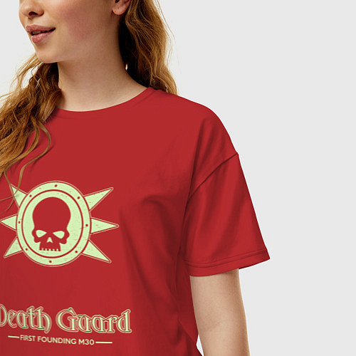 Женская футболка оверсайз Гвардия смерти лого винтаж / Красный – фото 3