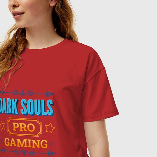 Женская футболка оверсайз Игра Dark Souls PRO Gaming / Красный – фото 3