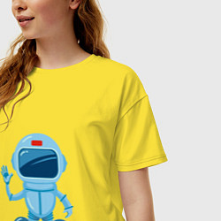 Футболка оверсайз женская Blue Spaceman, цвет: желтый — фото 2