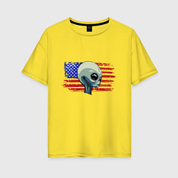 Футболка оверсайз женская USA Alien, цвет: желтый