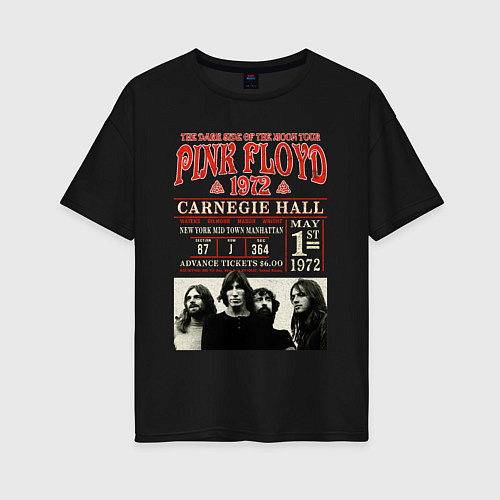 Женская футболка оверсайз PYNK FLOYD ПИНК ФЛОЙД / Черный – фото 1