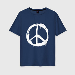 Футболка оверсайз женская Pacific symbol white, цвет: тёмно-синий