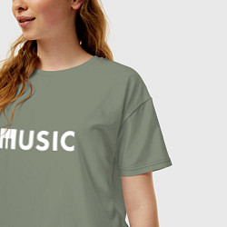 Футболка оверсайз женская MUSIC с Клавишами Фортепиано, цвет: авокадо — фото 2
