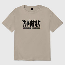 Футболка оверсайз женская VHS MOVIE HEROES second ver, цвет: миндальный