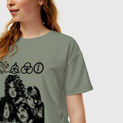 Футболка оверсайз женская Led Zeppelin Black, цвет: авокадо — фото 2