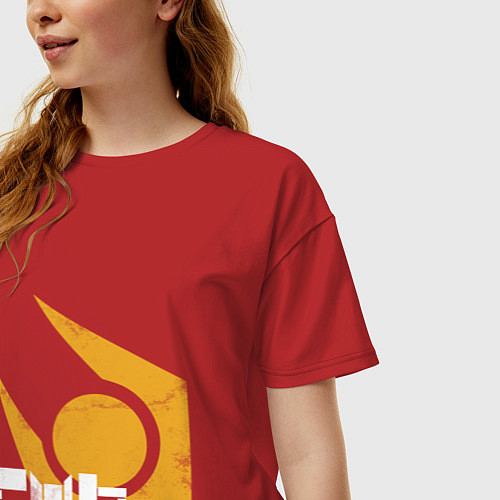 Женская футболка оверсайз Half life - city 17 / Красный – фото 3