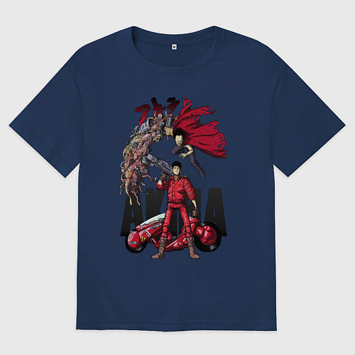 Женская футболка оверсайз Akira anime / Тёмно-синий – фото 1