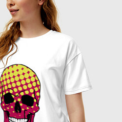 Футболка оверсайз женская Pop-art skull, цвет: белый — фото 2