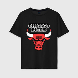 Футболка оверсайз женская Chicago Bulls, цвет: черный