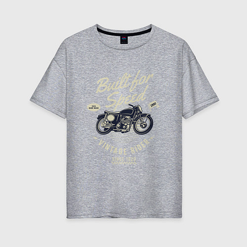 Женская футболка оверсайз Vintage Moto / Меланж – фото 1