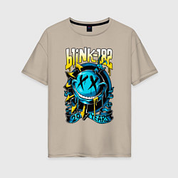 Футболка оверсайз женская Blink 182 - 20 years, цвет: миндальный