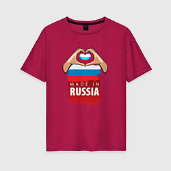 Футболка оверсайз женская Люблю Россию, цвет: маджента