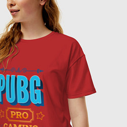 Футболка оверсайз женская Игра PUBG PRO Gaming, цвет: красный — фото 2