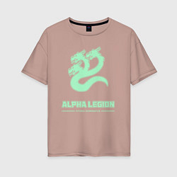 Футболка оверсайз женская Альфа легион винтаж лого гидра, цвет: пыльно-розовый