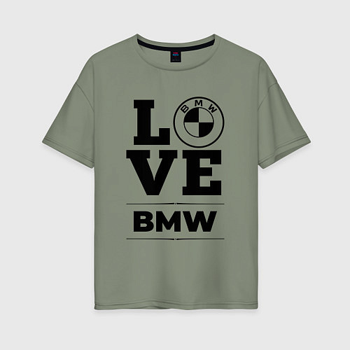 Женская футболка оверсайз BMW love classic / Авокадо – фото 1