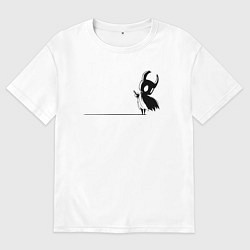 Футболка оверсайз женская Hollow Knight на краю, цвет: белый