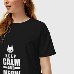 Футболка оверсайз женская Stray - Keep Calm, цвет: черный — фото 2