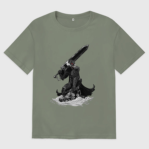 Женская футболка оверсайз Berserk the Black Swordsman / Авокадо – фото 1