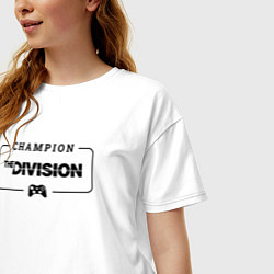 Футболка оверсайз женская The Division gaming champion: рамка с лого и джойс, цвет: белый — фото 2