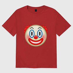 Футболка оверсайз женская Эмодзи Клоун, цвет: красный