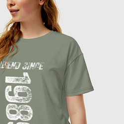 Футболка оверсайз женская Легенда с 1989 года, цвет: авокадо — фото 2