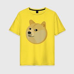 Футболка оверсайз женская Пухленький Пёс Доге, цвет: желтый