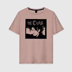 Футболка оверсайз женская The Cure Роберт Смит, цвет: пыльно-розовый