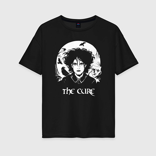 Женская футболка оверсайз The Cure арт Роберт Смит / Черный – фото 1