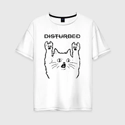 Женская футболка оверсайз Disturbed - rock cat