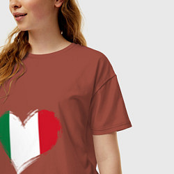 Футболка оверсайз женская Сердце - Италия, цвет: кирпичный — фото 2