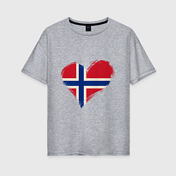 Женская футболка оверсайз Сердце - Норвегия