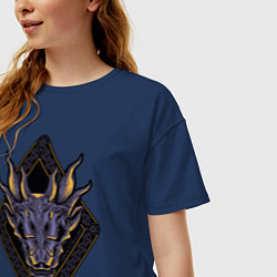 Футболка оверсайз женская Дом Дракона арт с драконом, цвет: тёмно-синий — фото 2