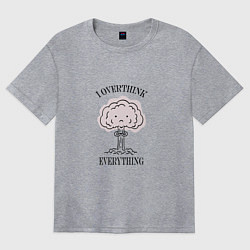 Футболка оверсайз женская I Overthink Everything, цвет: меланж