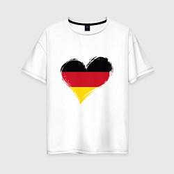 Футболка оверсайз женская Сердце - Германия, цвет: белый