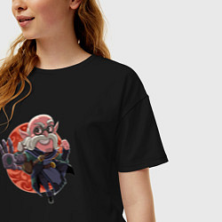 Футболка оверсайз женская Чиби Торвольд Chibi Torvold, цвет: черный — фото 2