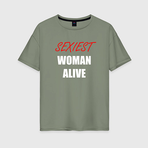 Женская футболка оверсайз Sexiest woman alive / Авокадо – фото 1