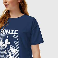 Футболка оверсайз женская Sonic - game, цвет: тёмно-синий — фото 2