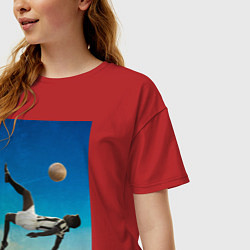 Футболка оверсайз женская Удар Пеле, цвет: красный — фото 2