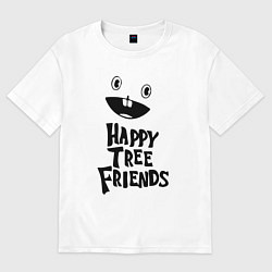Футболка оверсайз женская Happy Three Friends - LOGO, цвет: белый