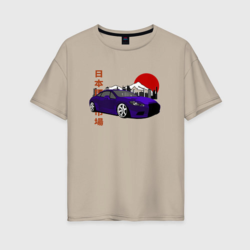 Женская футболка оверсайз Mitsubishi eclipse 4g Retro Japanese / Миндальный – фото 1