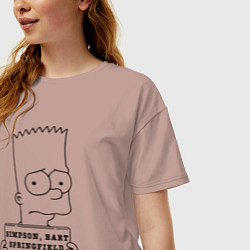Футболка оверсайз женская Simpson, Bart, Springfield, 159736, цвет: пыльно-розовый — фото 2