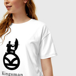 Футболка оверсайз женская Kingsman Секретная служба - logo, цвет: белый — фото 2