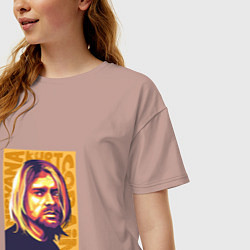 Футболка оверсайз женская Nirvana - Cobain, цвет: пыльно-розовый — фото 2