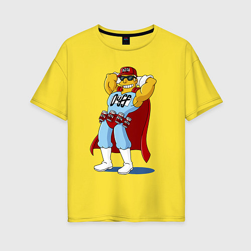 Женская футболка оверсайз Duffman - Simpsons / Желтый – фото 1