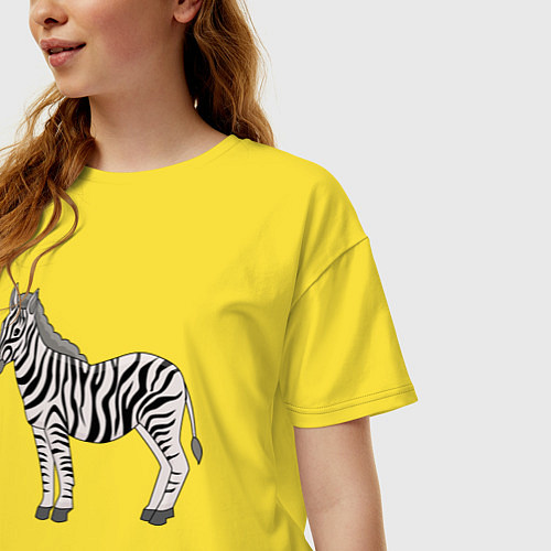 Женская футболка оверсайз Милая зебра / Желтый – фото 3
